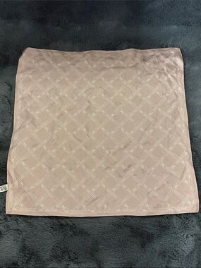 Longchamp Blush Pink Jacquard Logo Silk Scarf
